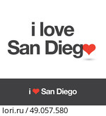 I love San Diego. City of United States of America. Editable logo vector design. . Стоковая иллюстрация, агентство Ingram Publishing / Фотобанк Лори