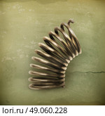 Elastic metal spring, old style vector. Стоковая иллюстрация, агентство Ingram Publishing / Фотобанк Лори