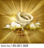 Tornado, old style vector background. Стоковая иллюстрация, агентство Ingram Publishing / Фотобанк Лори