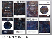 Business vector templates for brochure, flyer or booklet. Graffiti wall. Collection of abstract multicolored backgrounds. Geometrical patterns. Triangular style vector. Стоковая иллюстрация, агентство Ingram Publishing / Фотобанк Лори