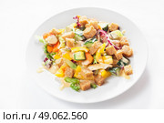 salad with vegetables and crusts on white background. Стоковое фото, агентство Ingram Publishing / Фотобанк Лори