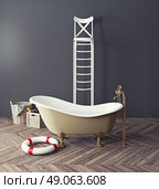 bizarre bathroom interior. 3d concept. Стоковое фото, агентство Ingram Publishing / Фотобанк Лори