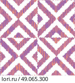 Seamless geometric ikat  pattern vector background tile. Стоковая иллюстрация, агентство Ingram Publishing / Фотобанк Лори