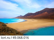 Cofete Fuerteventura Barlovento beach at Canary Islands of Spain. Стоковое фото, агентство Ingram Publishing / Фотобанк Лори