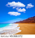 Cofete Fuerteventura Barlovento beach at Canary Islands of Spain. Стоковое фото, агентство Ingram Publishing / Фотобанк Лори