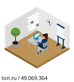 Recruiting People Illustration . Manager recruiting people choosing applicants for interview isometric vector illustration . Стоковая иллюстрация, агентство Ingram Publishing / Фотобанк Лори