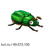 Cartoon funny cockchafer insect bug character. Стоковая иллюстрация, иллюстратор VectorTradition / Фотобанк Лори