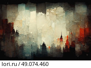 This abstract background of vertical towers and buildings creates a dark and mysterious atmosphere. Generative AI. Стоковое AI-изображение, AI-художник Андрей Степанов / Фотобанк Лори