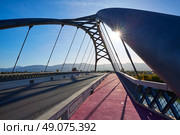 Cullera bridge over Xuquer Jucar river of Valencia at Spain. Стоковое фото, агентство Ingram Publishing / Фотобанк Лори