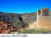 Albarracin medieval town fortress rampart village at Teruel Spain. Стоковое фото, агентство Ingram Publishing / Фотобанк Лори