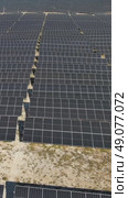 Aerial view of solar power station. Стоковое видео, видеограф Михаил Коханчиков / Фотобанк Лори