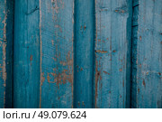 Wood background with worn blue painted planks. Стоковое фото, агентство Ingram Publishing / Фотобанк Лори
