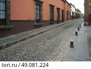 Houses along a cobblestone street, San Miguel de Allende, Guanajuato, Mexico. Стоковое фото, агентство Ingram Publishing / Фотобанк Лори