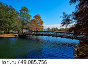 Houston Hermann park conservancy Mcgovern lake at autumn in Texas. Стоковое фото, агентство Ingram Publishing / Фотобанк Лори