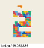 Logo number "2", video game pixel style. Editable vector design. Стоковая иллюстрация, агентство Ingram Publishing / Фотобанк Лори