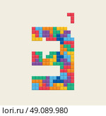 Logo number "3", video game pixel style. Editable vector design. . Стоковая иллюстрация, агентство Ingram Publishing / Фотобанк Лори