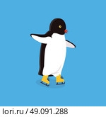 Animal penguin design flat. Bird penguin vector, cartoon polar animal winter isolated, wild penguin character illustration. Стоковая иллюстрация, агентство Ingram Publishing / Фотобанк Лори