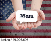 Mesa written in a speechbubble. Стоковое фото, агентство Ingram Publishing / Фотобанк Лори