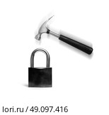 Insecure lock being broken. Стоковое фото, агентство Ingram Publishing / Фотобанк Лори