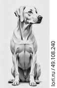 Labrador dog sitting in a minimalist style artwork. Стоковое AI-видео, аниматор KATERINA AI / Фотобанк Лори