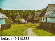 Old Romanian Village View In The Carpathian Mountains. Стоковое фото, агентство Ingram Publishing / Фотобанк Лори