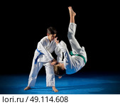 Boys martial arts fighters isolated. Стоковое фото, агентство Ingram Publishing / Фотобанк Лори