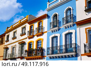 Triana barrio of Seville facades Andalusia Sevilla Spain. Стоковое фото, агентство Ingram Publishing / Фотобанк Лори