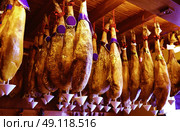 Salamanca jamon iberico iberian ham of Spain. Стоковое фото, агентство Ingram Publishing / Фотобанк Лори
