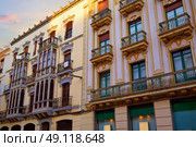 Zamora Santa clara street facades in Spain modernism. Стоковое фото, агентство Ingram Publishing / Фотобанк Лори