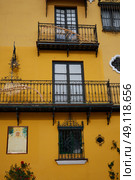 Seville Macarena barrio facades in Sevilla Spain. Стоковое фото, агентство Ingram Publishing / Фотобанк Лори