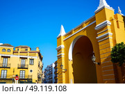 Seville Puerta de la Macarena Arch door in Sevilla Andalusia Spain. Стоковое фото, агентство Ingram Publishing / Фотобанк Лори