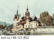 Neo-Renaissance Peles Castle Built In 1873 In Carpathian Mountains. Стоковое фото, агентство Ingram Publishing / Фотобанк Лори