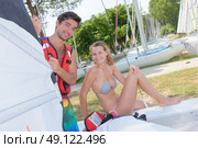 resting after recreational sailboat experience. Стоковое фото, агентство Ingram Publishing / Фотобанк Лори