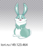 Cute rabbit cartoon waving hand. Vector illustration. Cute rabbit cartoon waving hand. Vector illustration grouped and layered for easy editing. Стоковая иллюстрация, агентство Ingram Publishing / Фотобанк Лори