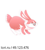 Smiling cartoon rabbit. Funny bunny. Cute hare. Vector illustration. Smiling cartoon rabbit. Funny bunny. Cute hare. Vector illustration grouped and layered for easy editing. Стоковая иллюстрация, агентство Ingram Publishing / Фотобанк Лори