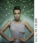 Conceptual picture of lady with a lamp. Стоковое фото, агентство Ingram Publishing / Фотобанк Лори