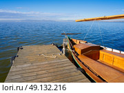 Albufera of Valencia boats in the lake in Spain. Стоковое фото, агентство Ingram Publishing / Фотобанк Лори