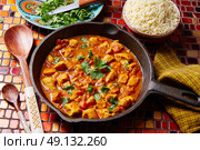Chicken curry indian recipe with basmati rice. Стоковое фото, агентство Ingram Publishing / Фотобанк Лори