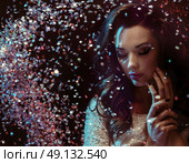 Smart lady with her lovely colorful diamonds. Стоковое фото, агентство Ingram Publishing / Фотобанк Лори