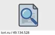 A magnifying glass over a document symbolizes research and learning. Ideal for back-to-school themes, emphasizing education and exploration. Стоковое AI-видео, аниматор Ольга Невская / Фотобанк Лори