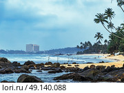 Tropical beach with palm trees. Стоковое фото, фотограф Андрей Иванов / Фотобанк Лори