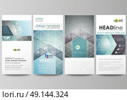 Flyers set, modern banners. Business templates. Cover design template, abstract vector layouts. Geometric background, connected line and dots. Molecular structure. Scientific, medical concept.. Flyers set, modern banners. Business templates. Cover design template, easy editable abstract vector layouts. Geometric background, connected line and dots. Molecular structure. Scientific, medical, technology concept. Стоковая иллюстрация, агентство Ingram Publishing / Фотобанк Лори