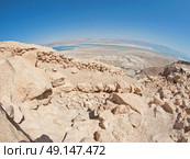 view of Dead Sea from fortress Masada, Israel. Стоковое фото, агентство Ingram Publishing / Фотобанк Лори