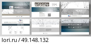 Business templates in HD format for presentation slides. Abstract vector layouts in flat design. DNA and neurons molecule structure. Medicine, science, technology concept. Scalable graphic.. Business templates in HD format for presentation slides. Easy editable abstract vector layouts in flat design. DNA and neurons molecule structure. Medicine, science, technology concept. Scalable graphic. Стоковая иллюстрация, агентство Ingram Publishing / Фотобанк Лори