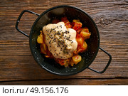 Tapas Patatas bravas fried potatoes with brava sauce from Spain. Стоковое фото, агентство Ingram Publishing / Фотобанк Лори