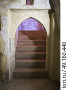 Staircase at Aragonese Castle, Ischia Island, Campania, Italy. Стоковое фото, агентство Ingram Publishing / Фотобанк Лори