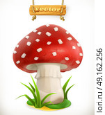 Fly agaric mushroom, 3d vector icon. Стоковая иллюстрация, агентство Ingram Publishing / Фотобанк Лори