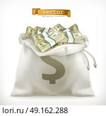 Moneybag. Paper money 3d vector icon. Стоковая иллюстрация, агентство Ingram Publishing / Фотобанк Лори