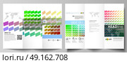 Tri-fold brochure business templates on both sides. Easy editable vector layout in flat design. Colorful rectangles, moving dynamic shapes forming abstract polygonal style background.. Tri-fold brochure business templates on both sides. Easy editable abstract vector layout in flat design. Colorful rectangles, moving dynamic shapes forming abstract polygonal style background. Стоковая иллюстрация, агентство Ingram Publishing / Фотобанк Лори