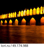in iran   the old bridge of isfahan for light and night. Стоковое фото, агентство Ingram Publishing / Фотобанк Лори